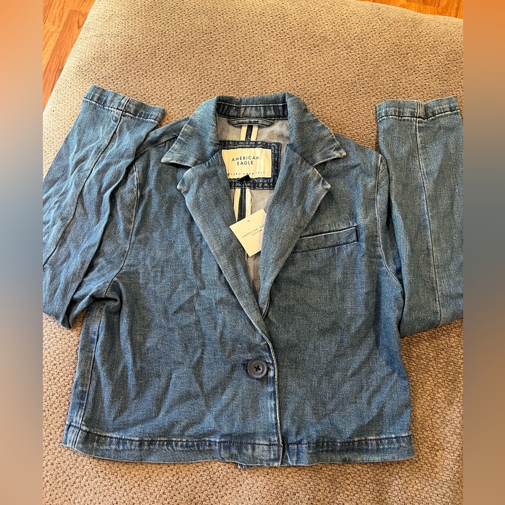 American Eagle Outfitters Women's Classic Blue Blazer - Picture 1 of 3